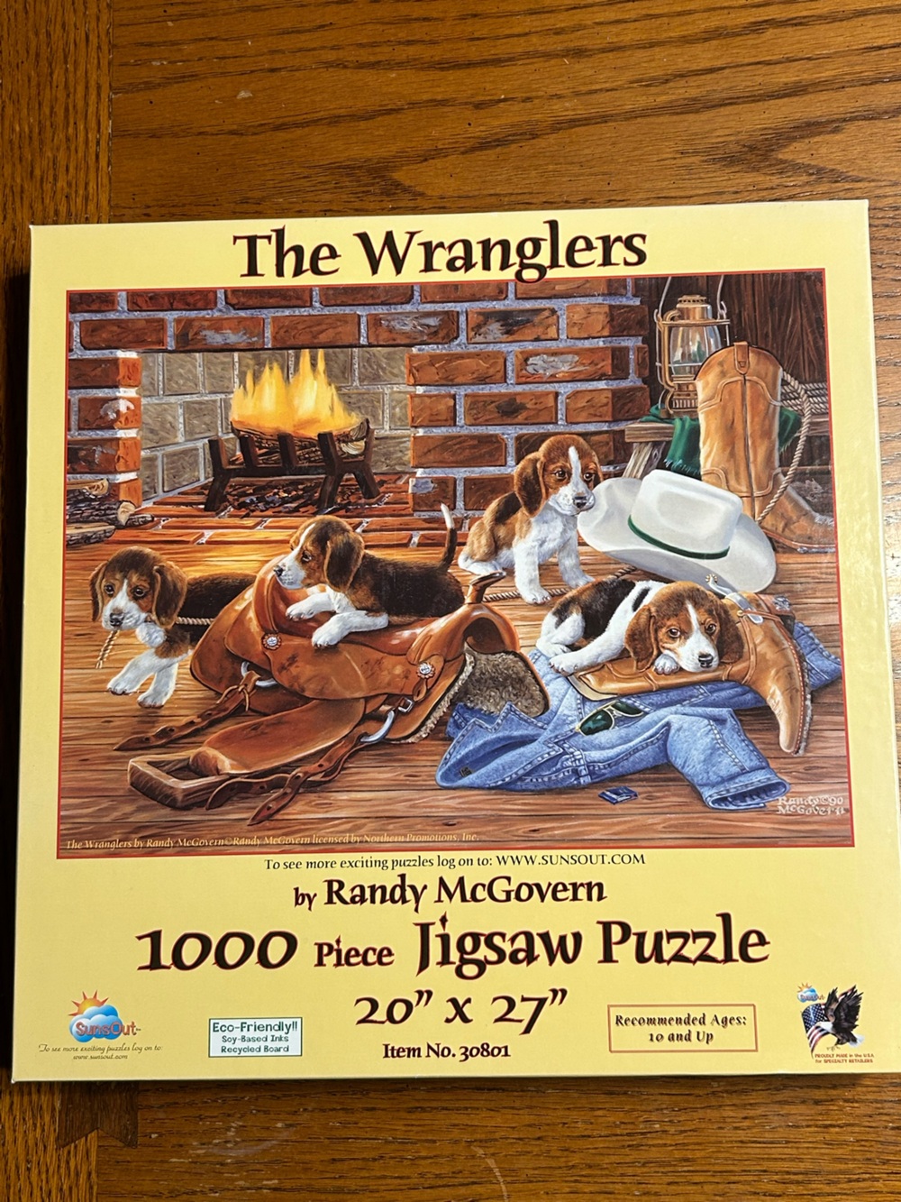 The Wranglers 1000-Piece Jigsaw Puzzle - Yellow Box with Puppy Art